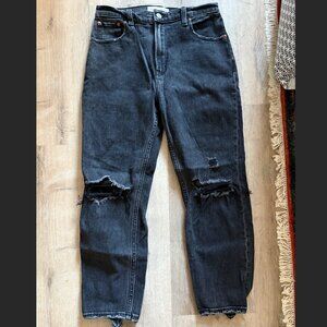 Black Abercrombie & Fitch Ankle Straight Ultra High Rise Jeans, Size 27